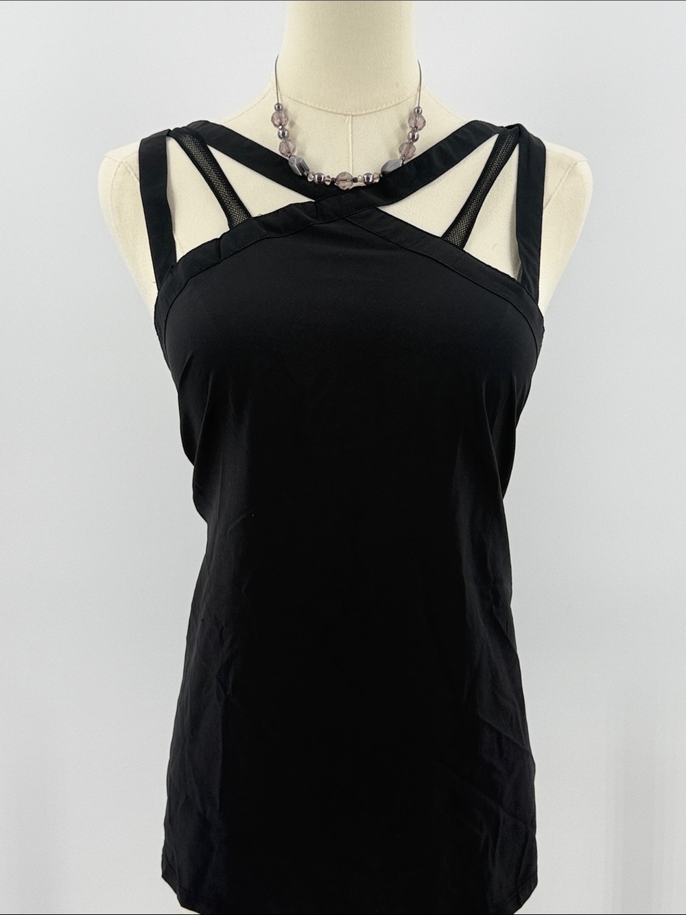 Fabletics Black Strappy Crisscross tank